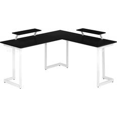 Techni Sport Warrior L Shaped Gaming Desk - Black/White