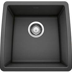 Black undermount kitchen sink Blanco Performa 440079 17.5" Single Bowl Undermount Sink in