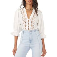 Free People Louella Embroidered Top - White