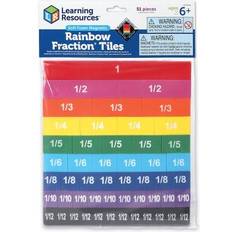 Foam Toys Learning Resources Ler0611 Soft Foam Magnetic Rainbow Fraction-Tiles