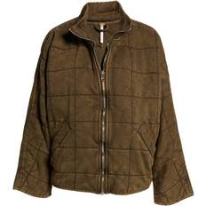 Free People Dolman Quilted Knit Jacket - Dusted Military