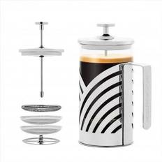 Ovente French Press Carafe Coffee Tea Maker Silver-Tone
