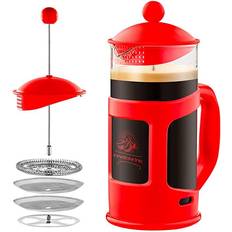 Ovente French Press Coffee 34 oz with Mesh Filter, Series Red