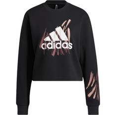 adidas Women's Sportswear Water Tiger Graphic Crop Sweatshirt - Black