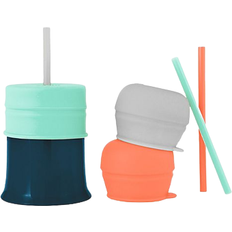 Boon SNUG STRAW Universal Silicone Straw Lids & Cup Mint Multi (3pk) Fat Brain Toys