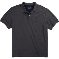 Nautica Big & Tall Classic Fit Stretch Pique Polo Shirts - Charcoal Heather
