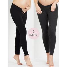 Motherhood BumpStart Under Belly Maternity Leggings 2-pack Black/Grey (97338-06)