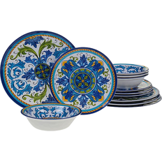 Dishwasher Safe Dinner Sets Certified International Lucca 12-piece Melamine Dinnerware Set Blue Dinner Set 12