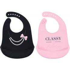 Little Treasures Classy Baby Silicone Bibs 2-pack
