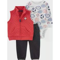 Knitted Vests Children's Clothing Carter's Baby Boy Sports Little Vest Set - Red