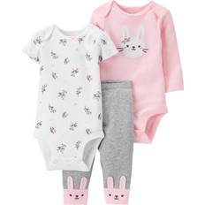 Carter's Baby Girls Bunny Outfit Set, 3 Piece Pink/Heather 24 months