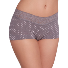 Polka Dots Clothing Maidenform Cotton Boyshort with Lace - Steel Grey Dot