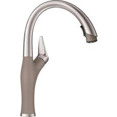 Blanco ARTONA Single-Handle Pull-Down Sprayer Kitchen Faucet in Truffle/Stainless, Stainless/Truffle Brown