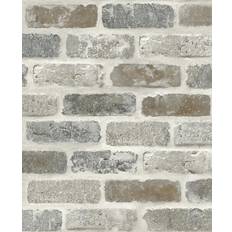 Vinyl Wall Coverings Wallpaper NextWall Washed Faux Brick (NW30500)