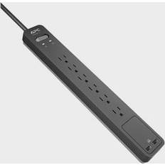 Surge Protectors Schneider Electric SurgeArrest 6-Outlet/2-USB Surge Protector Black/Gray Black/Gray