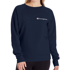 Champion Script Logo Powerblend Fleece Classic Crew Sweatshirt - Athletic Navy