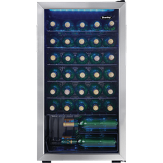 Bar refrigerator glass door Danby 36 Bottle Wine Cooler Stainless Steel