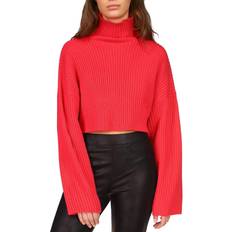 Sanctuary Chunky Cropped Sweater - Red
