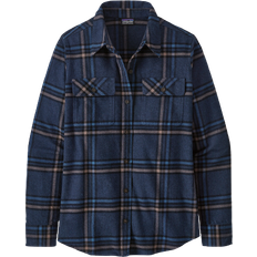Patagonia Women's Long-Sleeved Organic Cotton Midweight Fjord Flannel Shirt - Tundra/New Navy