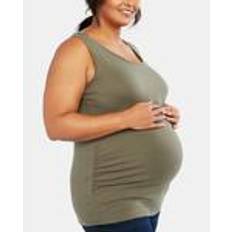 Motherhood Small Side Ruched Maternity Tank Top Olive