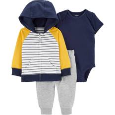 Carter's Outerwear Children's Clothing Carter's Baby Boy Striped Hooded Jacket Set 3-pack - Navy