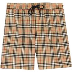 M Swimming Trunks Burberry Guildes Plaid Swim Shorts - Archive Beige