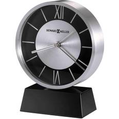 Howard Miller Davis Tabletop Alarm Clock In Silver/black Wood Wood 5in X 7in Table Clock 5.2"