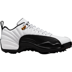 Nike Men Golf Shoes Nike Air Jordan 12 Low - White/Metallic Gold/Taxi/Black