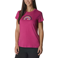 Columbia Trek Short Sleeve Graphic Shirt Women's - Wild Fuchsia Heather/Blocked Rainbow