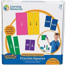Plastic Magnetic Figures Learning Resources Double Sided Magnetic Demonstration Rainbow Fraction® Squares