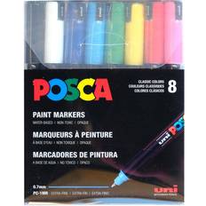 Uni Posca 8-Color Paint Pen Set, Pc-1Mr, Ultra-Fine