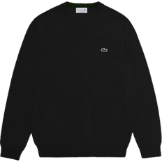 Knitted Sweaters - Men Lacoste V-neck Organic Cotton Sweater - Black