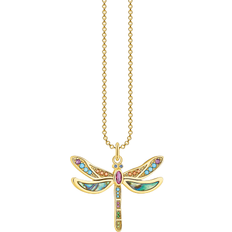 Thomas Sabo Dragonfly Necklace - Gold/Mother of Pearl/Multicolour