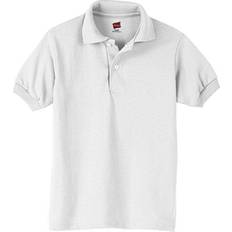 Hanes Kid's Cotton-Blend EcoSmart Jersey Polo - White (054Y)