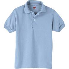 Hanes Kid's Cotton-Blend EcoSmart Jersey Polo - Light Blue (054Y)