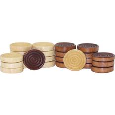 Construction Kits on sale Set of 24 Stackable Wood Grooved Checkers 1.5"