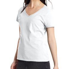 Hanes Women's Perfect-T Short Sleeve V-Neck T-Shirt - White