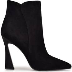High Heel Ankle Boots Nine West Torrie Dress - Black Leather