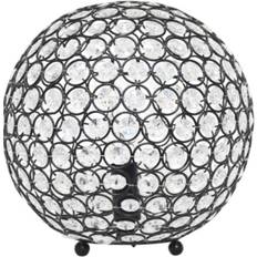 Black Table Lamps Lalia Home Elipse Crystal Ball Sequin LT1067 Table Lamp 10"