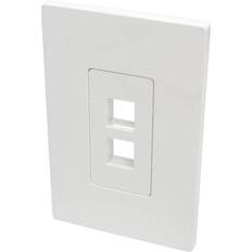 Electrical Installation Materials Tripp Lite N080-102 Single-Gang 2-Port Universal Keystone Wall Plate, White