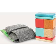 Tegu Magnetic Wooden Blocks, 8-Piece Pocket Pouch, Sunset Assorted