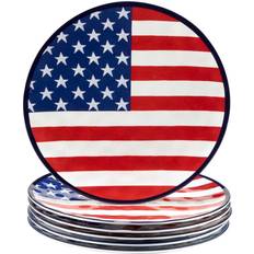 Multicolored Dinner Plates Certified International Stars & Stripes 11" 6pcs
