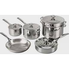 Stainless Steel Cookware Sets Le Creuset Tri-Ply with lid 10 Parts