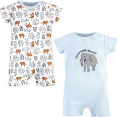 Touched By Nature Organic Cotton Rompers 2-Pack - Endangered Elephant