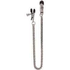 Spartacus Broad Tip Nipple Clamps with Chain Silver
