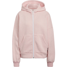 adidas Women's Studio Lounge Fleece Hooded Full-Zip Hoodie - Botanic Pink Mel