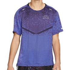 Nike Dri-FIT ADV Run Division TechKnit Short Sleeve T-shirt Men - Black/Sangria/Medium Blue