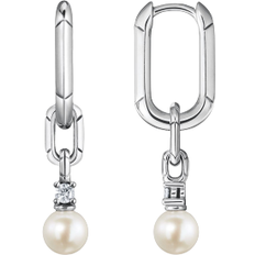 Thomas Sabo Links Hoop Earrings - Silver/Pearl/Transparent
