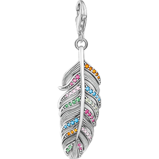 Thomas Sabo Charm Club Collectable Feather Charm Pendant - Silver/Multicolour
