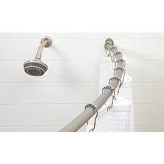 Shower Curtain Rods Bath Bliss Curved Wall Mountable Shower Rod Satin